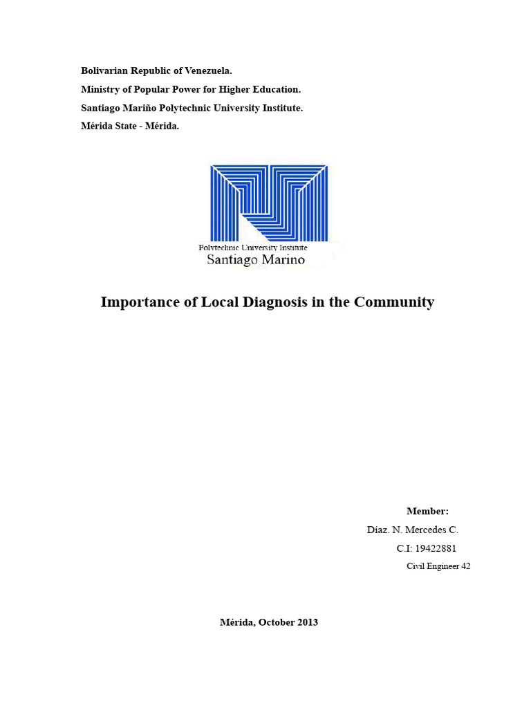 Importance of Local Diagnosis in Communities | PDF | Medical Diagnosis ...