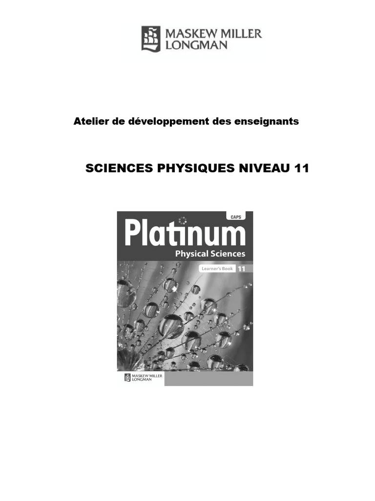 Atelier Enseignement Sciences Physiques 11 | PDF | Science | Physique