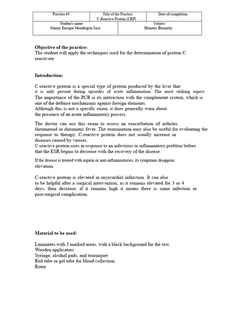 C-reactive protein | PDF | C Reactive Protein | Medicine