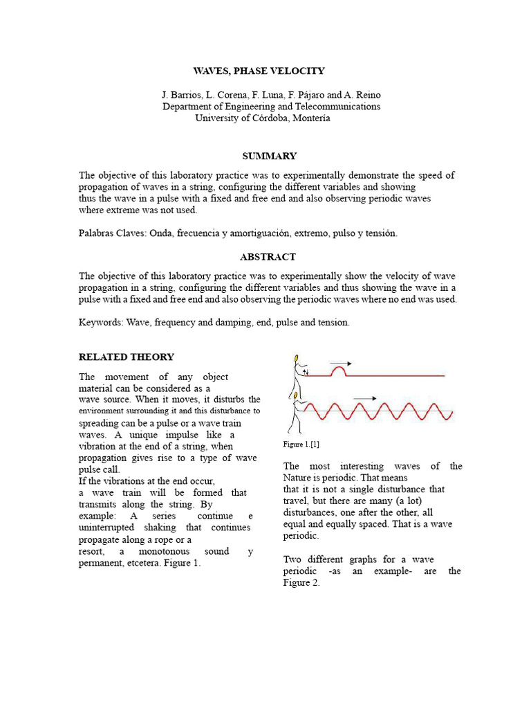 Wave Propagation in Strings Experiment | PDF | Waves | Frequency