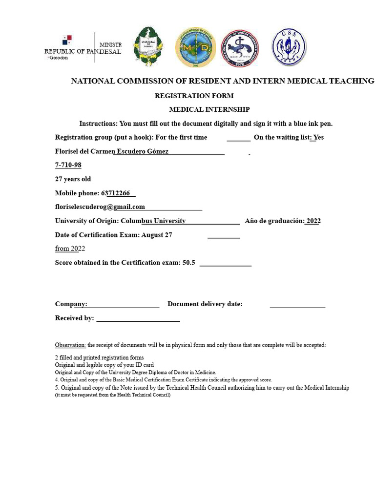 Registration Form II Internship 2023 | PDF