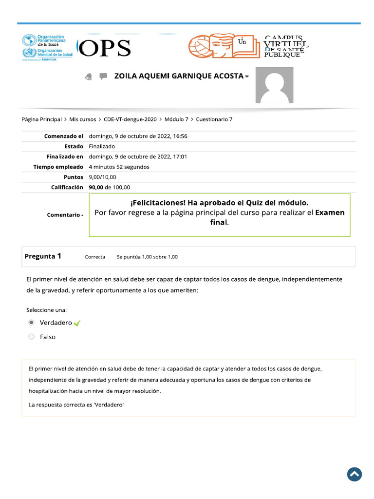 Questionnaire 7 - Révision de l'Essai-Dengue | PDF