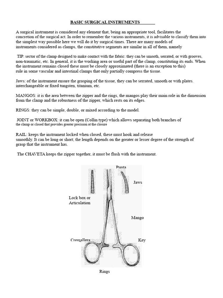 Essential Surgical Instruments Guide | PDF | Scissors