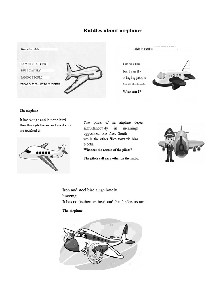 20 Riddles About Airplanes, Trains, Motorcycles, and Boats | PDF ...