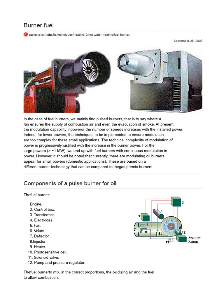 Fuel Burner Operation and Components | PDF | Combustion | N Ox