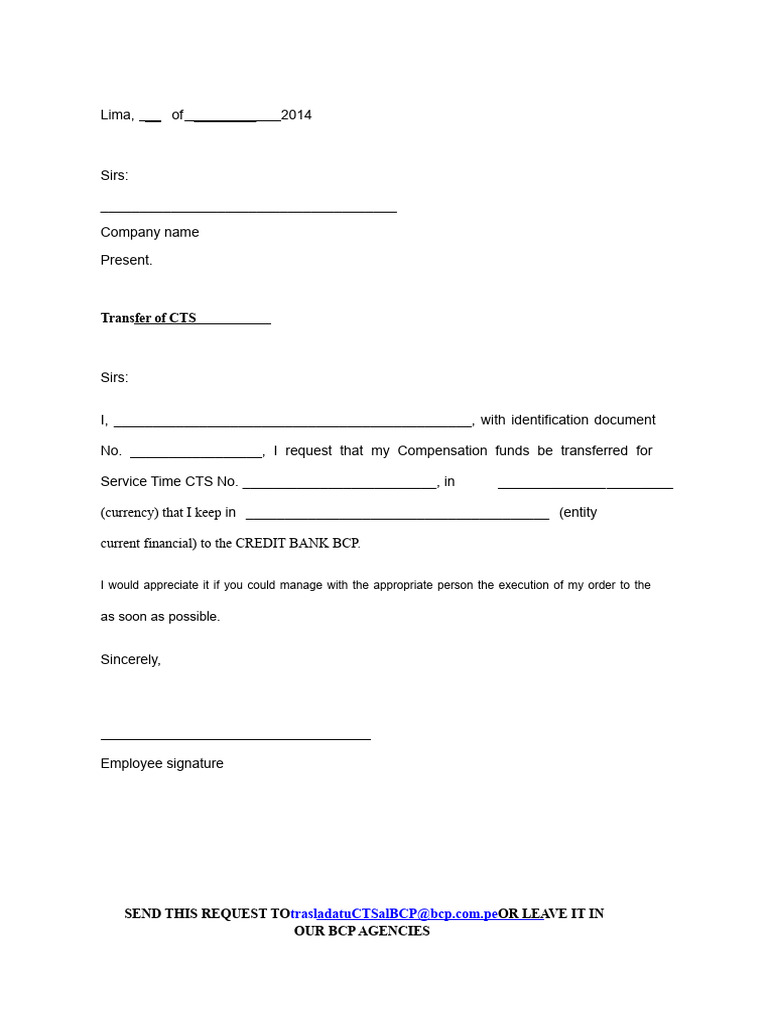 CTS Transfer Request Template | PDF