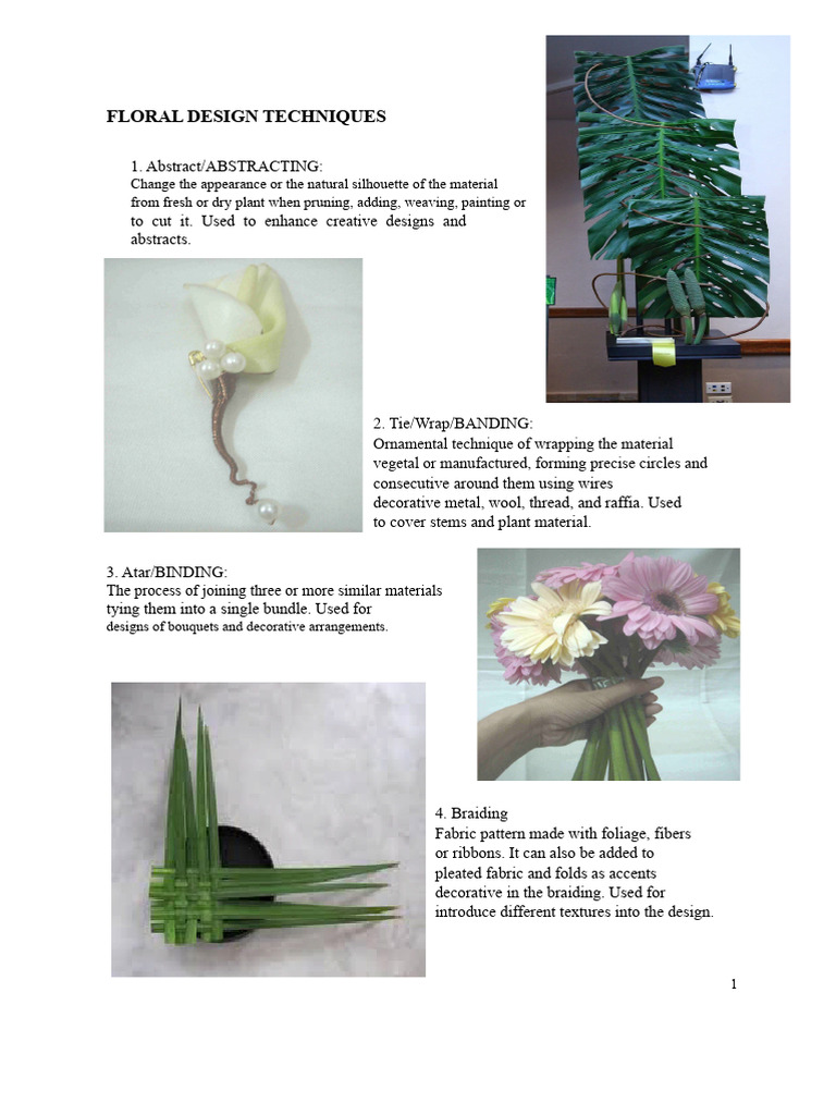 Essential Floral Design Techniques | PDF | Textiles | Leaf