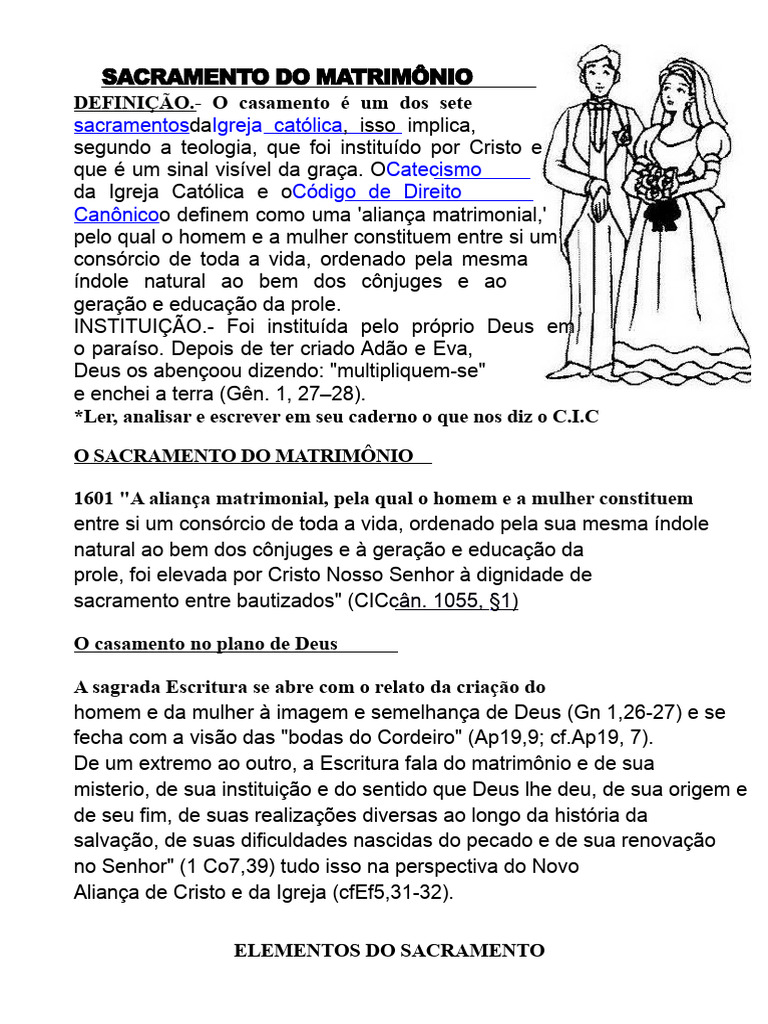 Entendendo o Sacramento do Matrimonio | PDF | Amor | Sacramentos