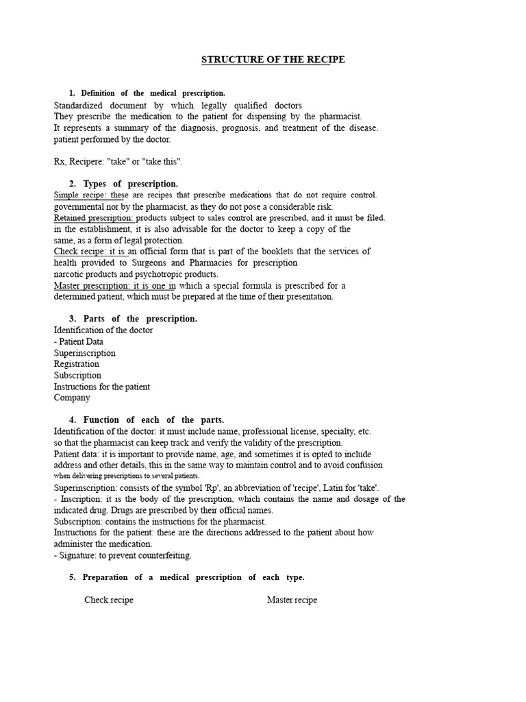 Understanding Medical Prescription Types | PDF | Medical Prescription ...