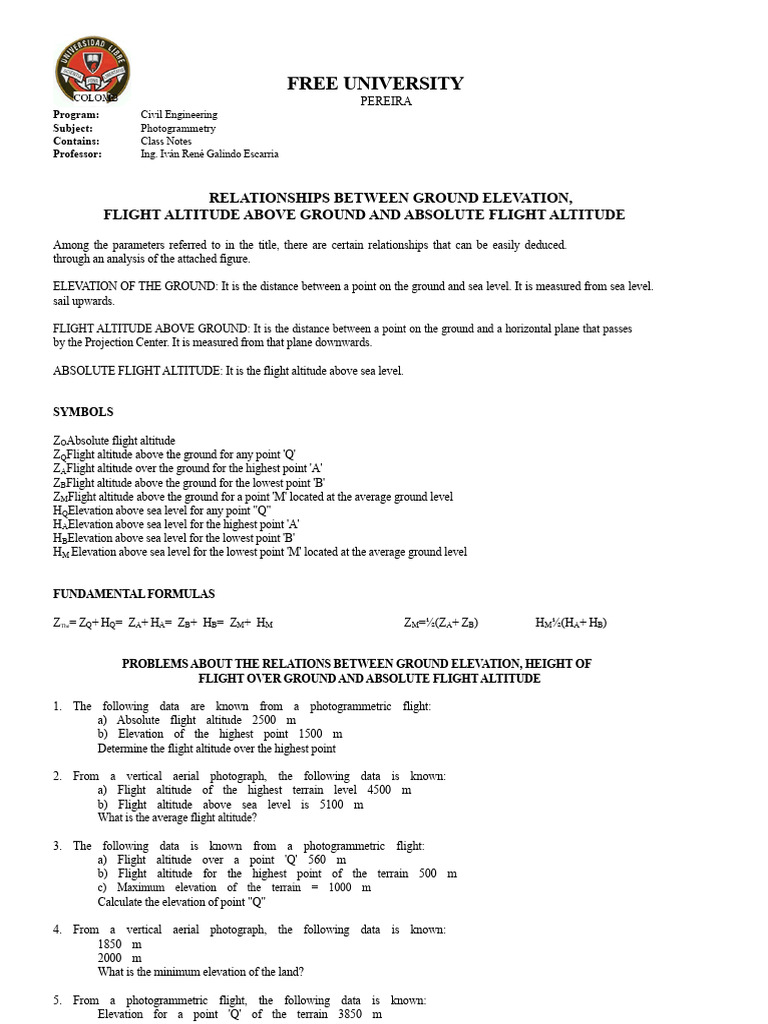 Flight Altitude and Ground Elevation Analysis | PDF | Altitude | Sea Level