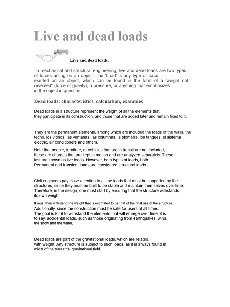 Understanding Live and Dead Loads in Engineering | PDF | Structural ...
