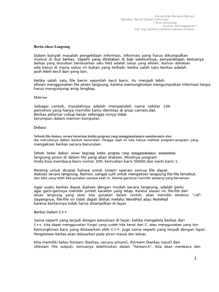 Definisi File Langsung | PDF