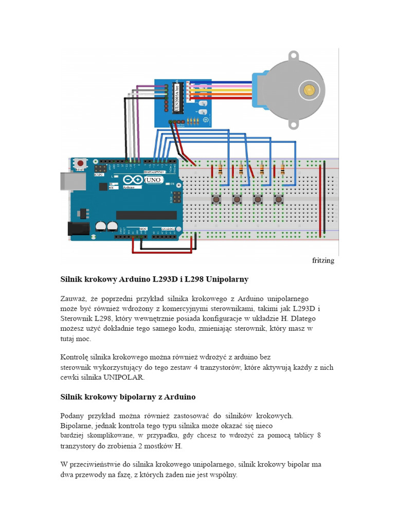 Silnik Krokowy Arduino L293D I L298 Unipolarny | PDF