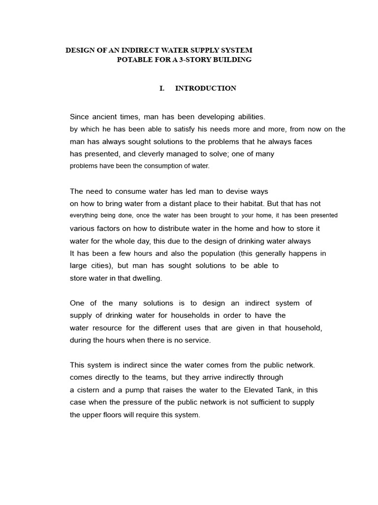 Indirect Water Supply System Design | PDF | Pump | Water