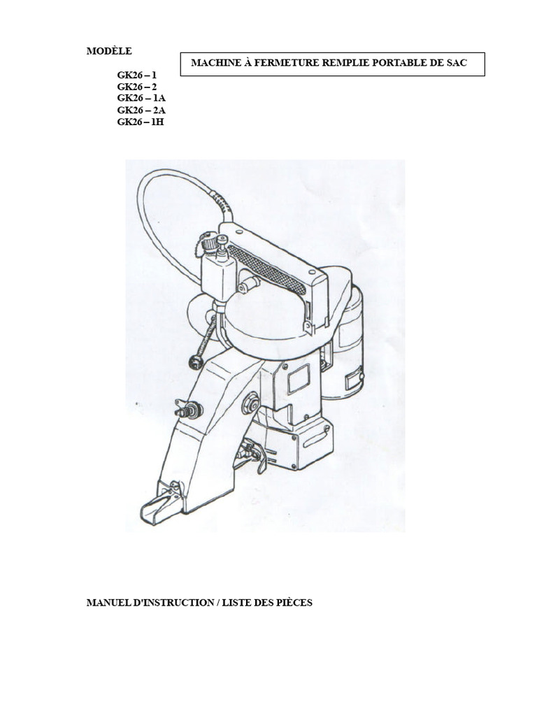 Manuel d'instruction machine GK26 | PDF | Pompe | Pétrole