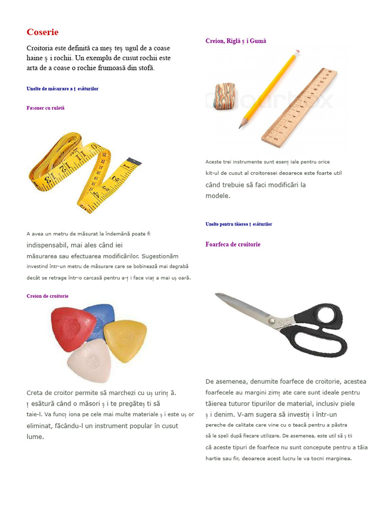 Unelte de Croitorie | PDF