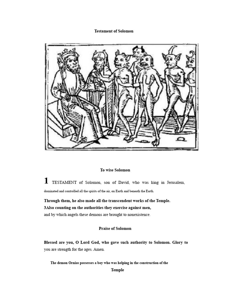 Solomon's Authority Over Demons | PDF | Solomons