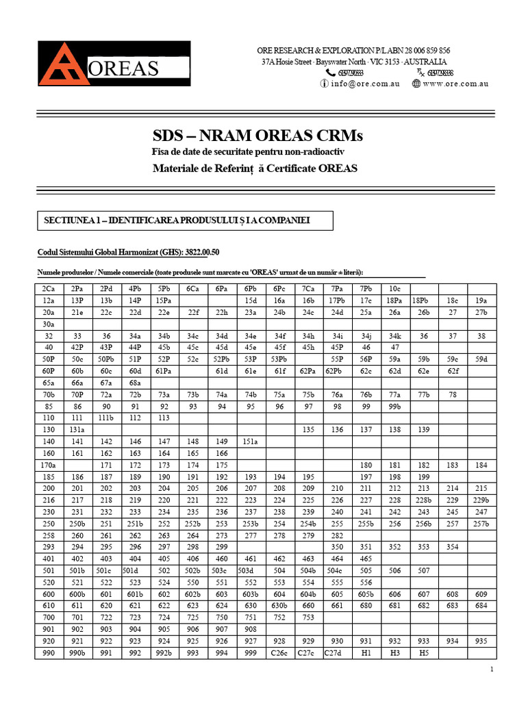 Sds-Oreas (Nram) | PDF