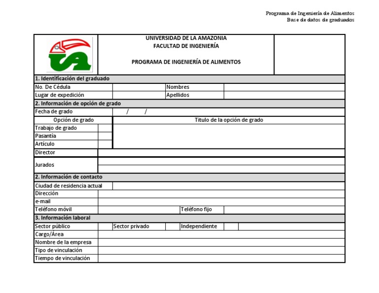 Modelo Ficha Graduados | PDF | Crecimiento personal y profesional ...