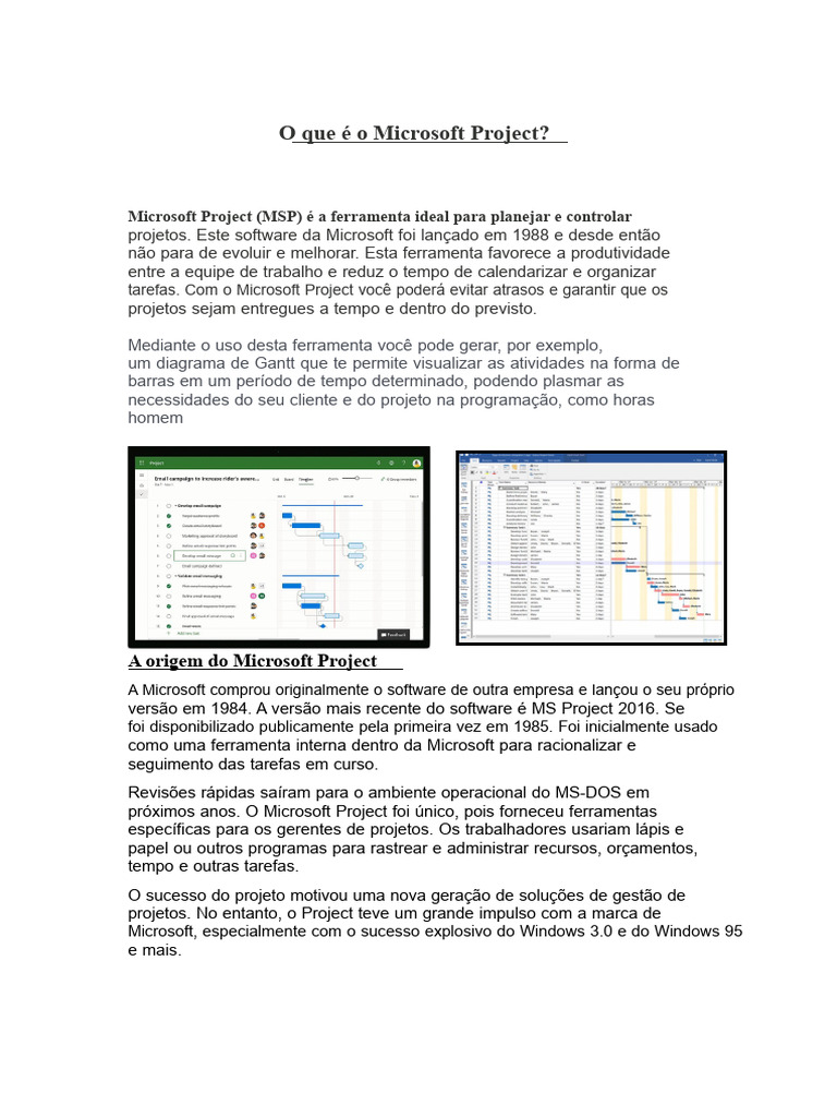 O que é Microsoft Project? | PDF | Informática | Programas