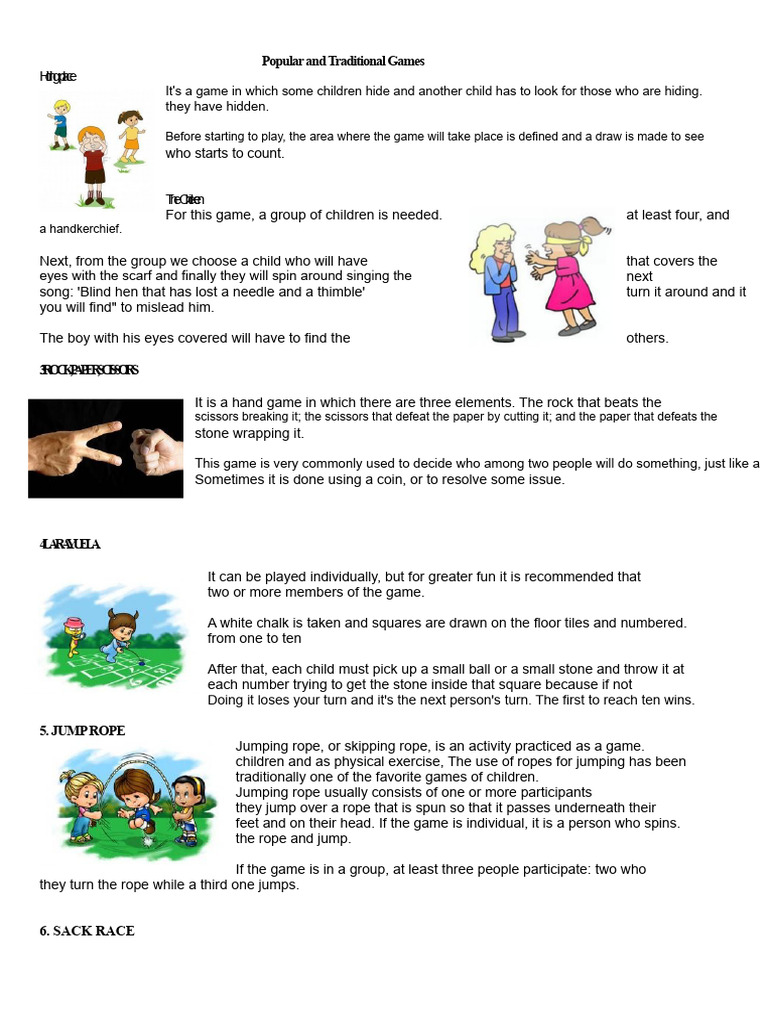 Popular Children's Games Explained | PDF