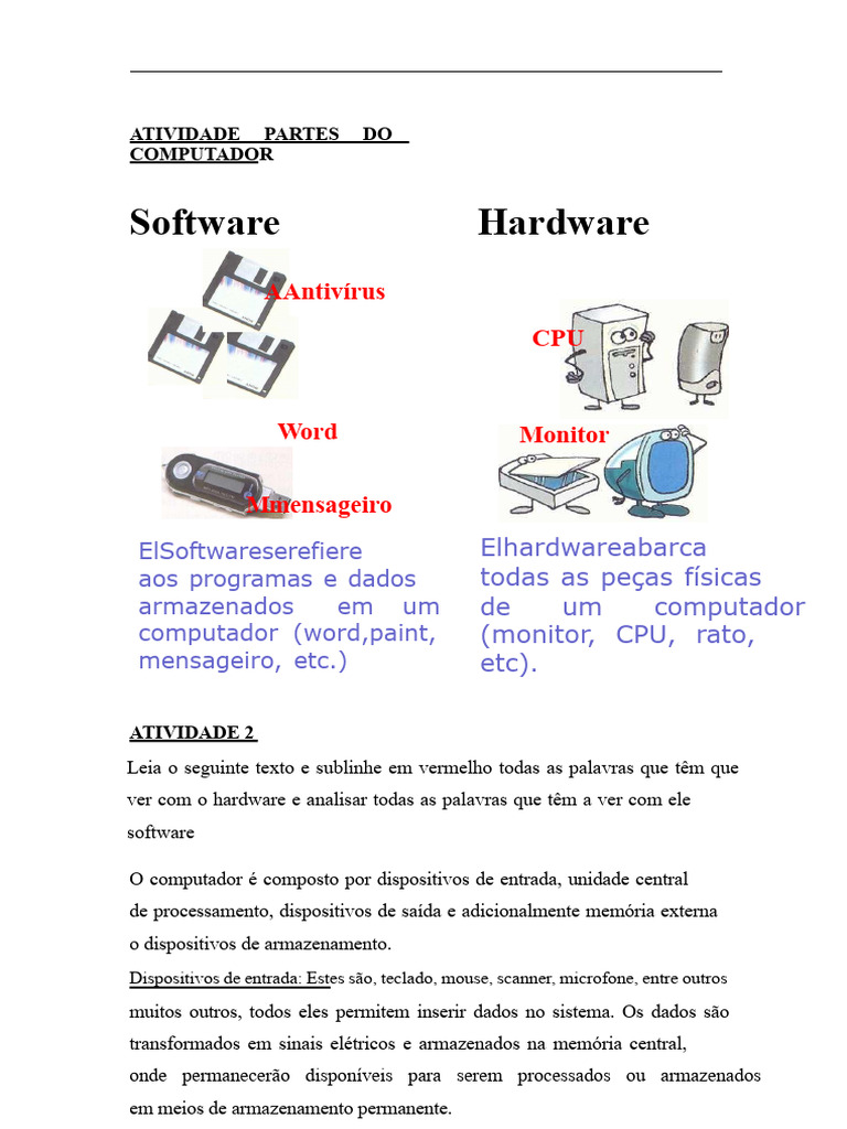 Hardware e Software: Conceitos Básicos | PDF | Hardware de computador ...