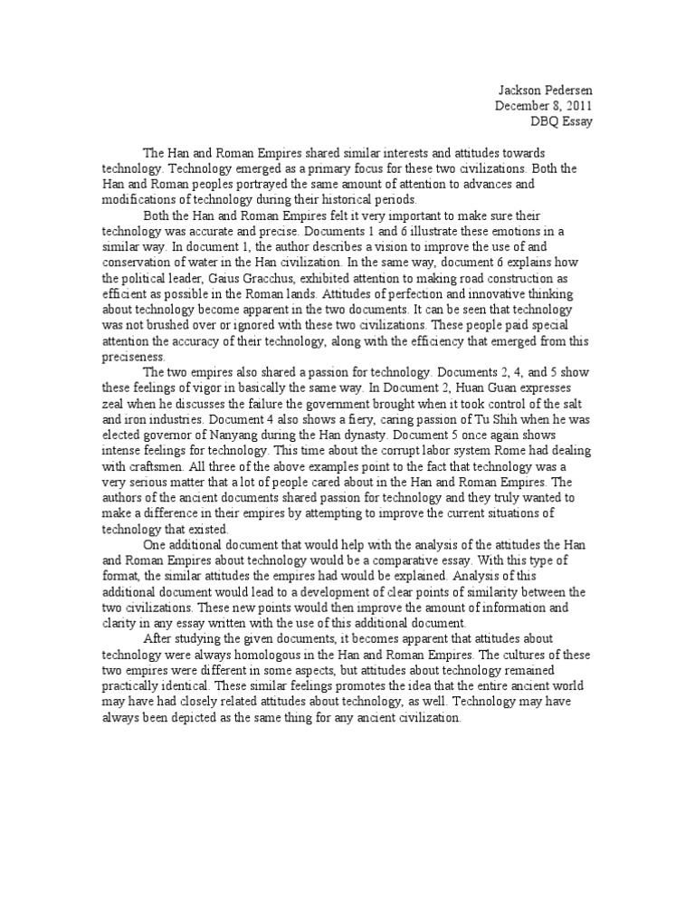DBQ Essay | PDF | Rome | Emotions