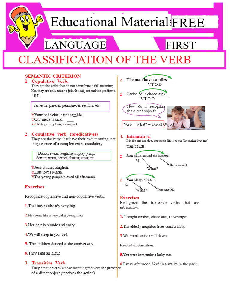Classification of The Verb For First Grade of Secondary School | PDF ...