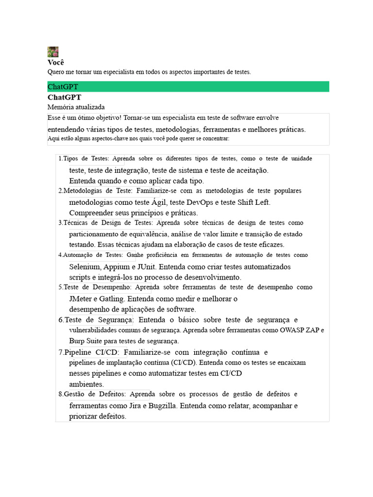 Guia Completo para Especialização em Testes | PDF | Testes de software ...