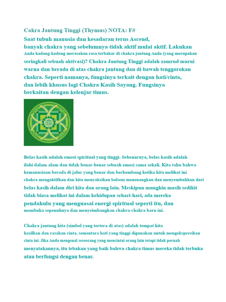 Chakra Timus-Heart Atas | PDF