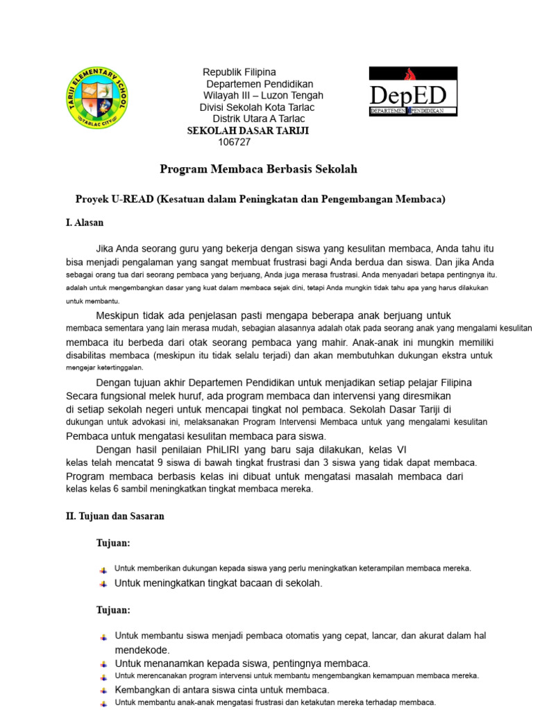 Program Membaca Berbasis Sekolah | PDF