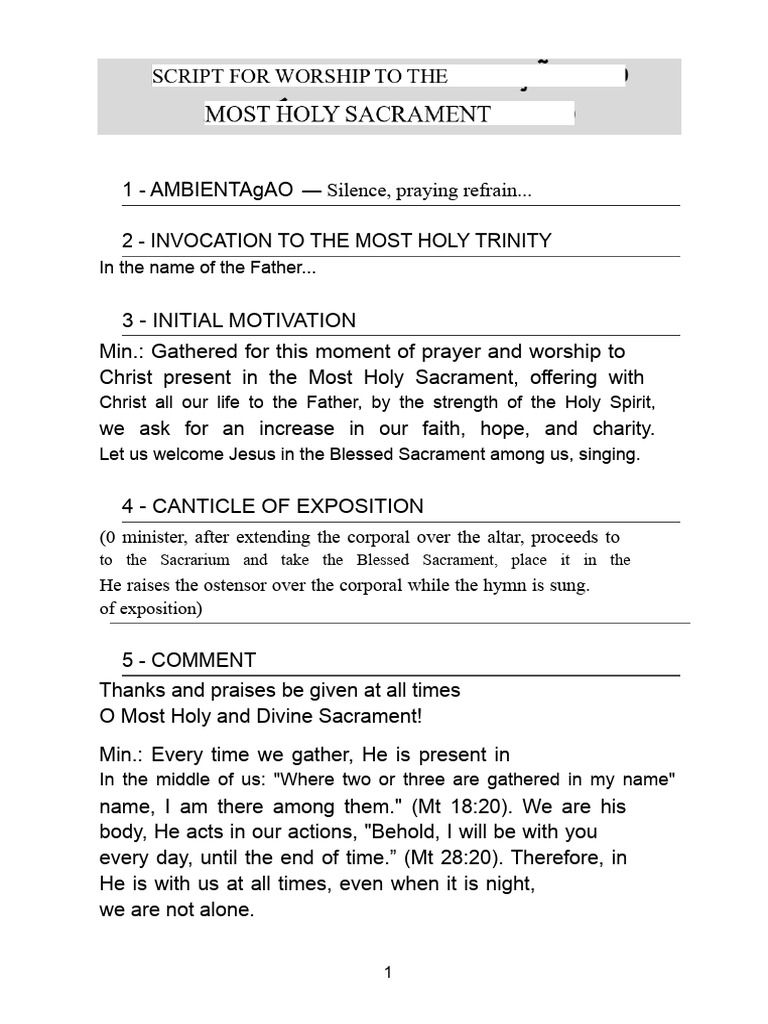Worship and Prayer in the Blessed Sacrament | PDF | Mary, Mother Of ...