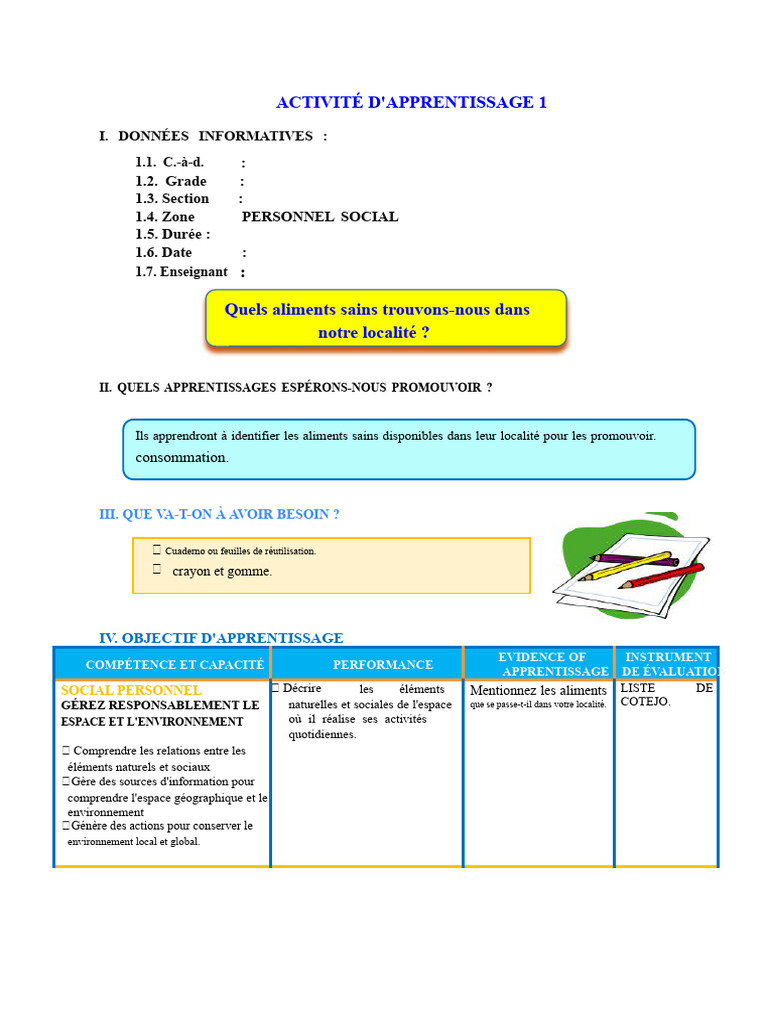 Identifier les aliments sains locaux | PDF