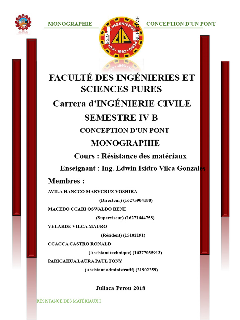 Conception d'un Pont en Ingénierie Civile | PDF | Pont | Résistance des ...