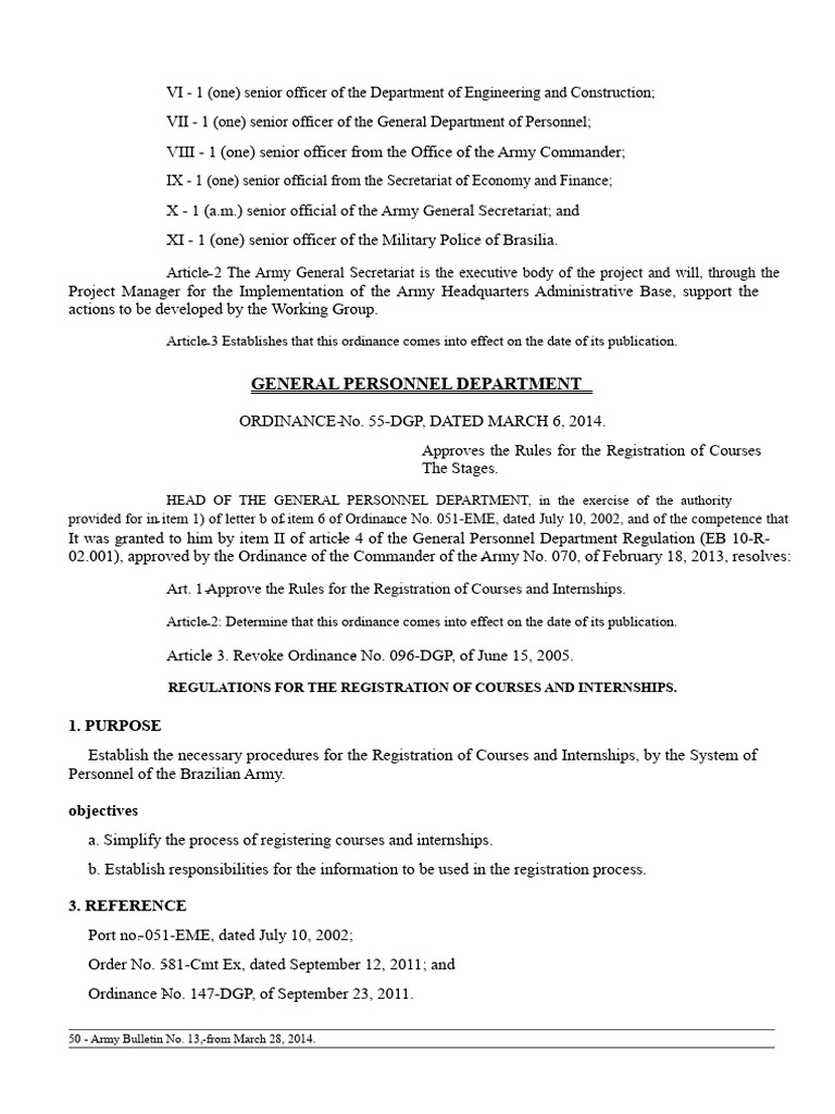 Army Course Registration Rules | PDF | Diploma | Academic Degree