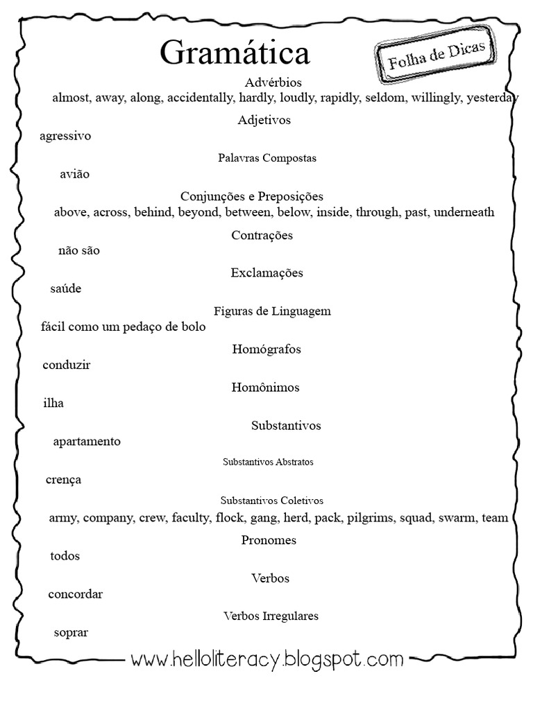 Guia Completo de Gramática e Vocabulário | PDF