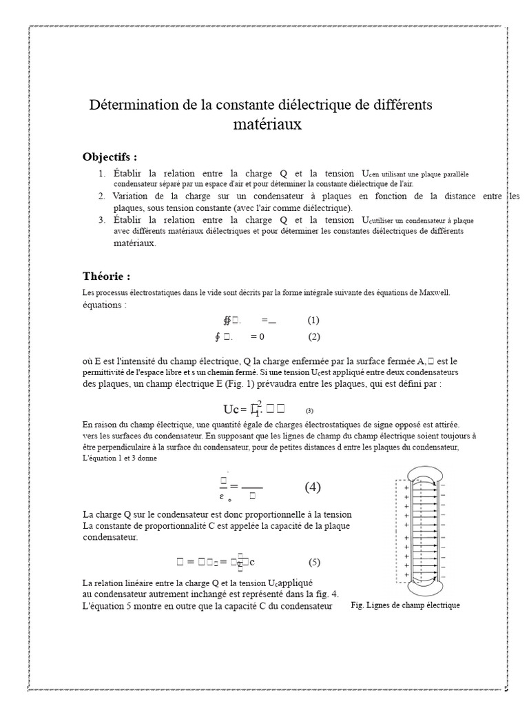 Constantes diélectriques des matériaux | PDF | Permittivité | Diélectrique