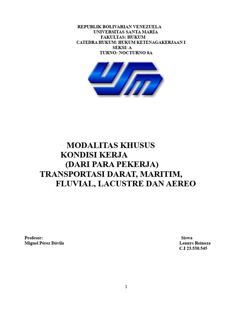 Modalitas Khusus Kondisi Kerja 1 | PDF