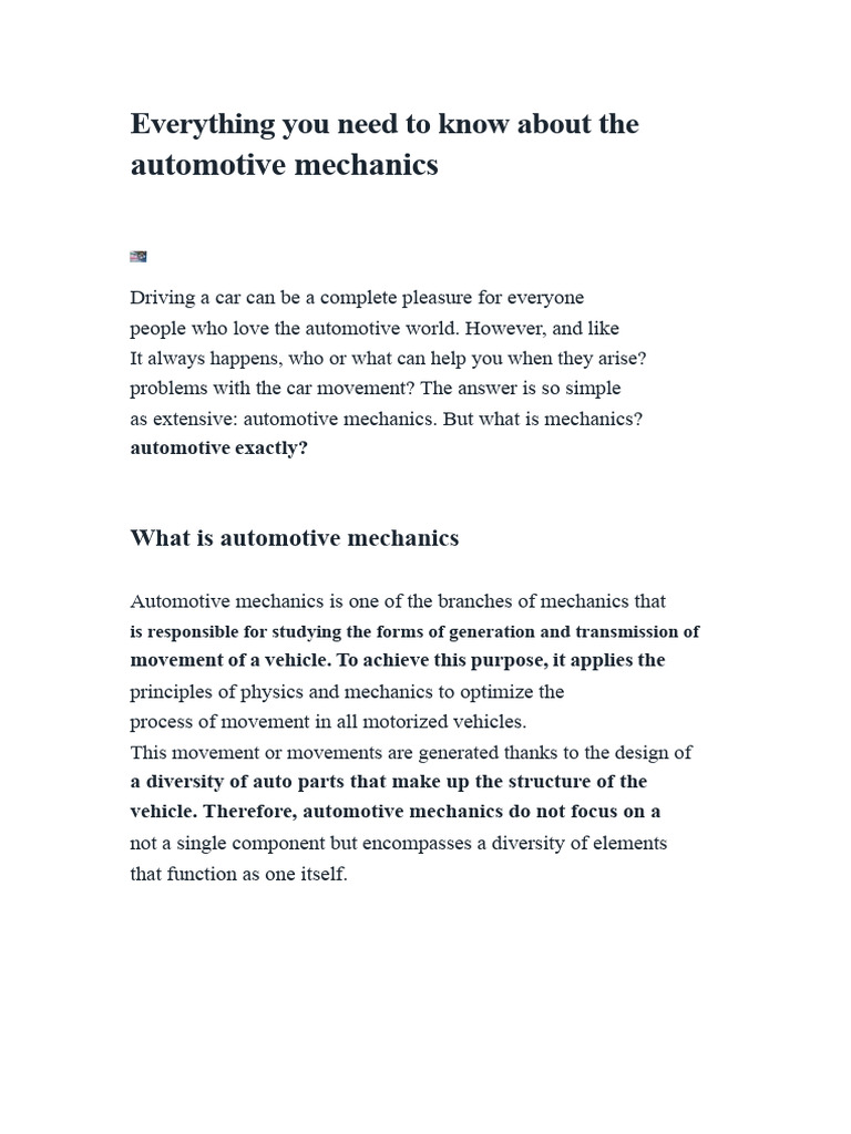 Understanding Automotive Mechanics Basics | PDF | Engines | Internal ...