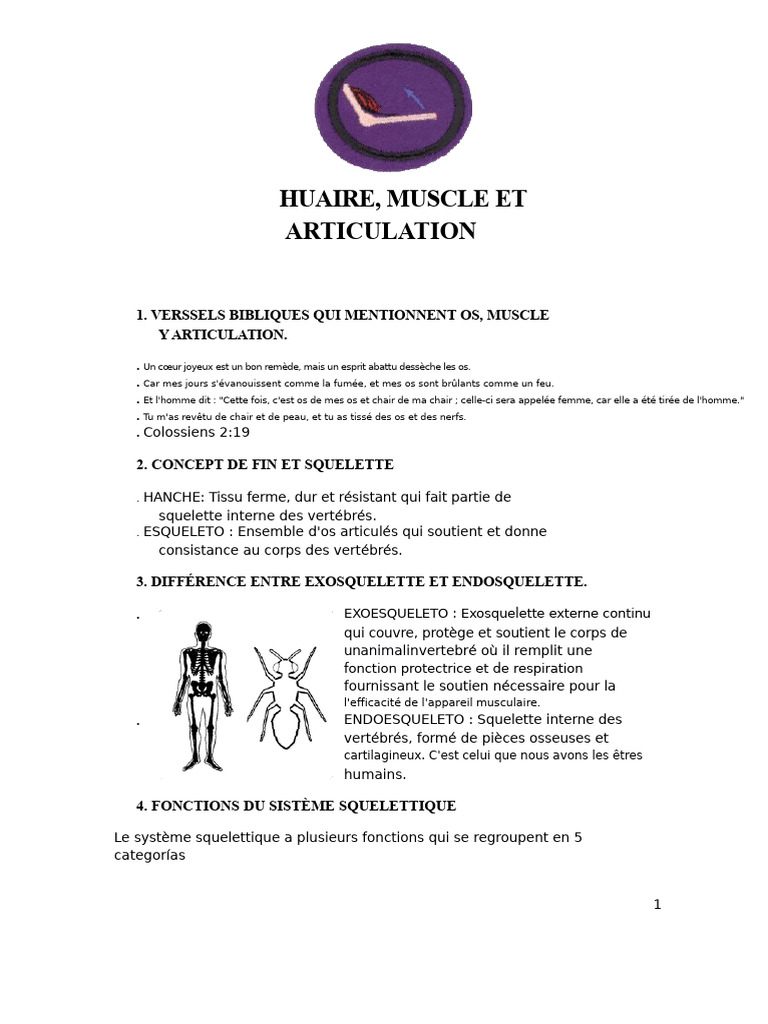 Muscles, Articulations et Épiphyse | PDF | Muscle | Squelette