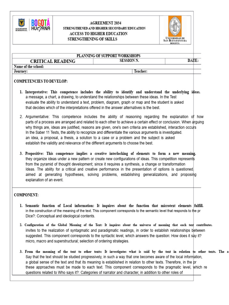 Enhancing Critical Reading Skills Workshop | PDF | Semantics | Pinniped