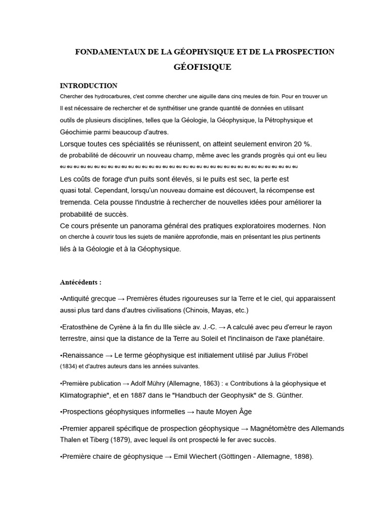 Fondamentaux de la Géophysique et Prospection | PDF | Champ magnétique ...
