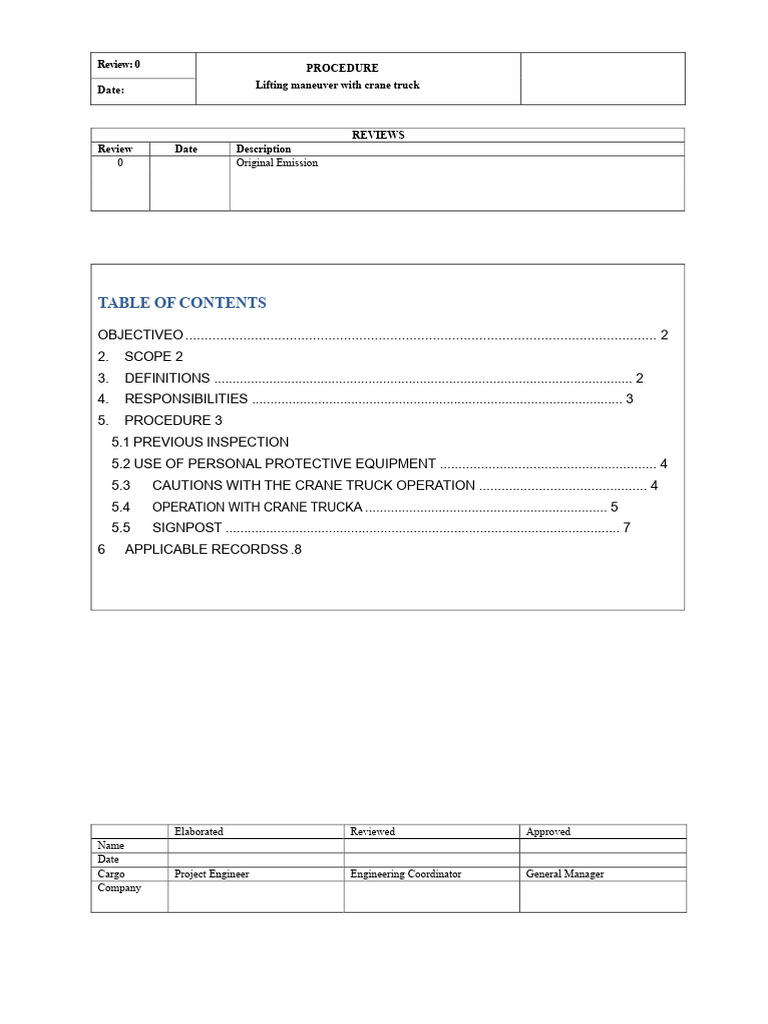 Crane Truck Lifting Procedure Guide | PDF | Crane (Machine) | Truck