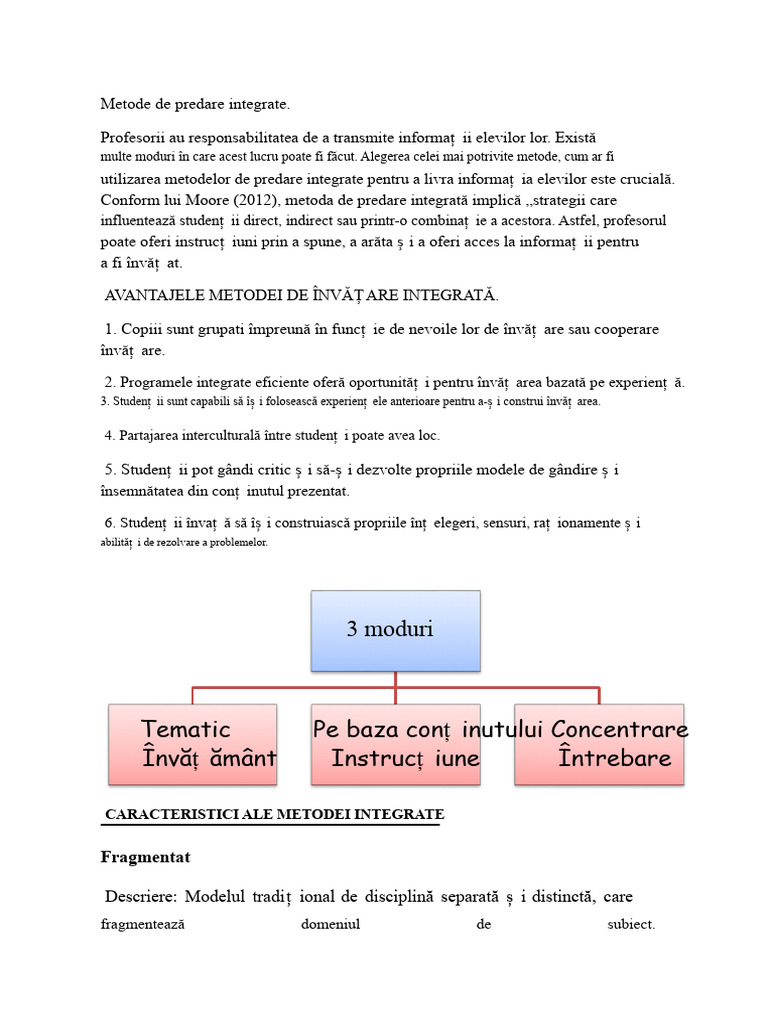 Metode de Predare Integrate | PDF