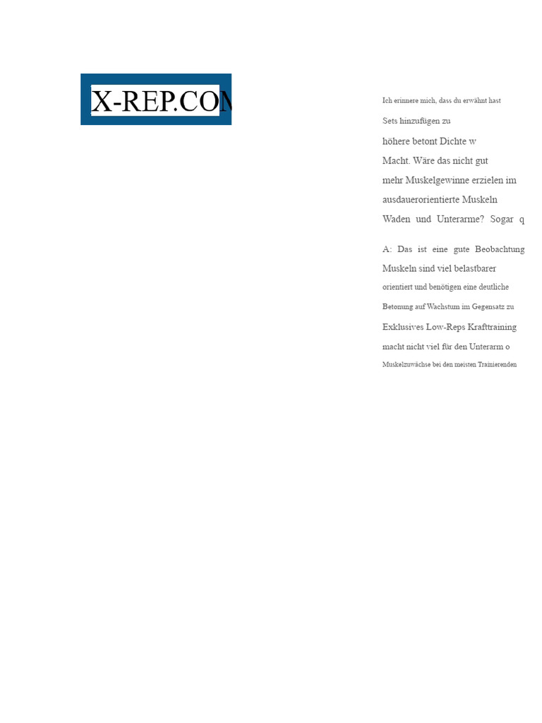 X - REP, Zwei Methoden Für Muskelmasse | PDF