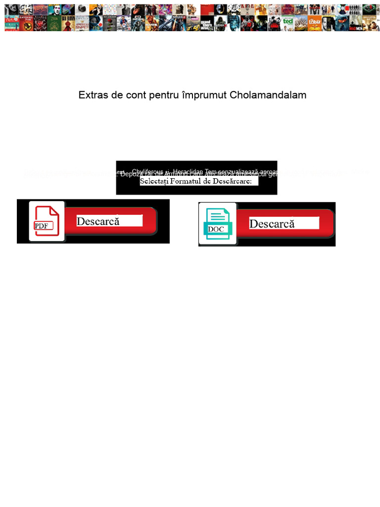 Extras de Cont Pentru Împrumut Cholamandalam | PDF