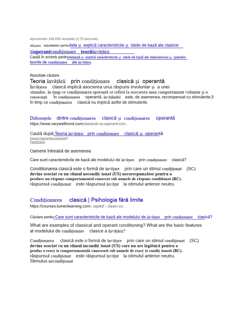 Învățării Condiționare Și: Teoria Prin Clasică Operantă | PDF