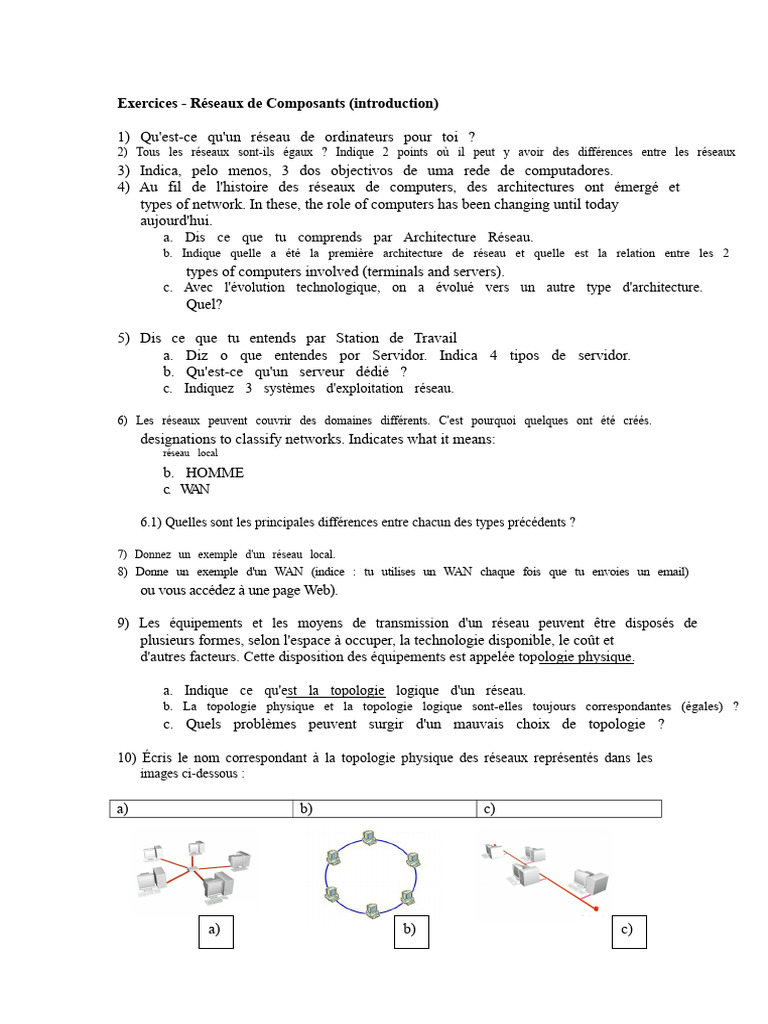 Introduction aux Réseaux de Composants | PDF | Topologie de réseau ...