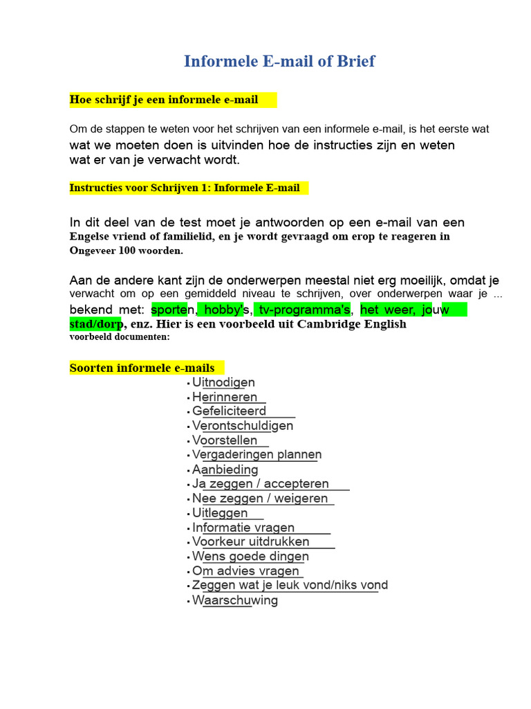 Informele E-Mail | PDF