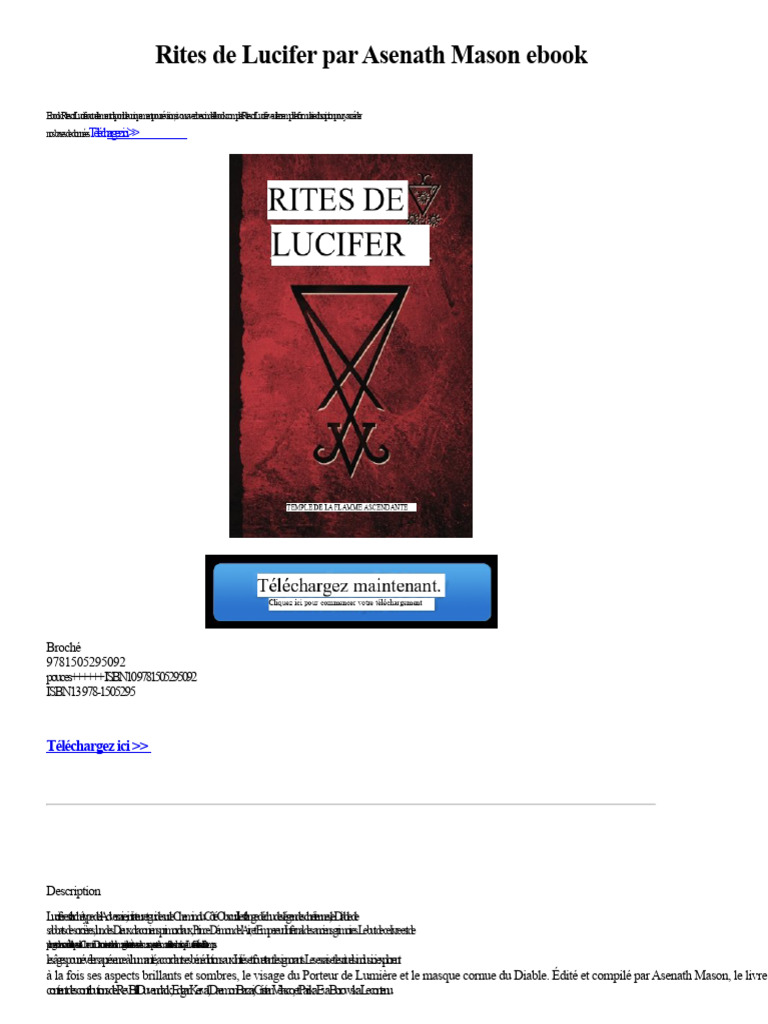Rites de Lucifer par Asenath Mason | PDF